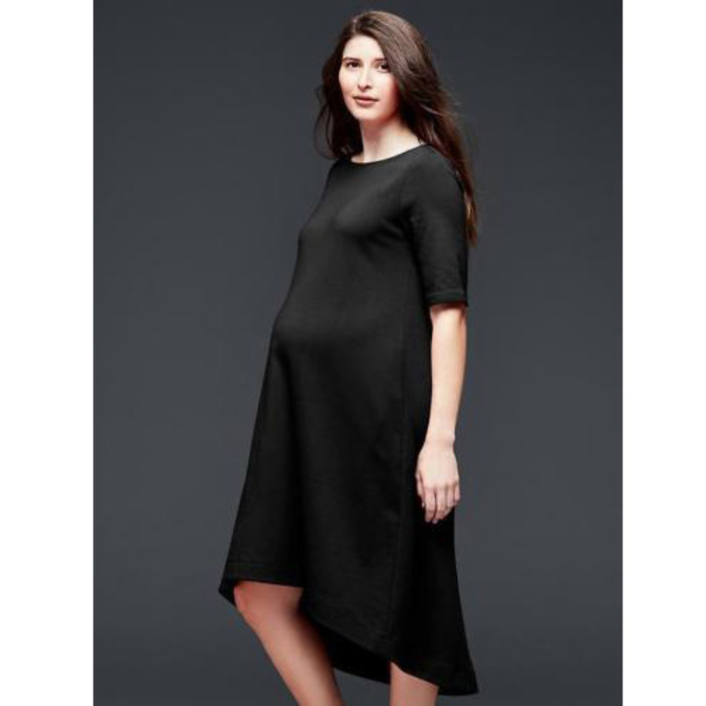 Gap Maternity NWT Black Circle Hem Knit Dress S M